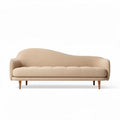 Bank van stof in beige met houten poten 200 x 90 x 80 cm