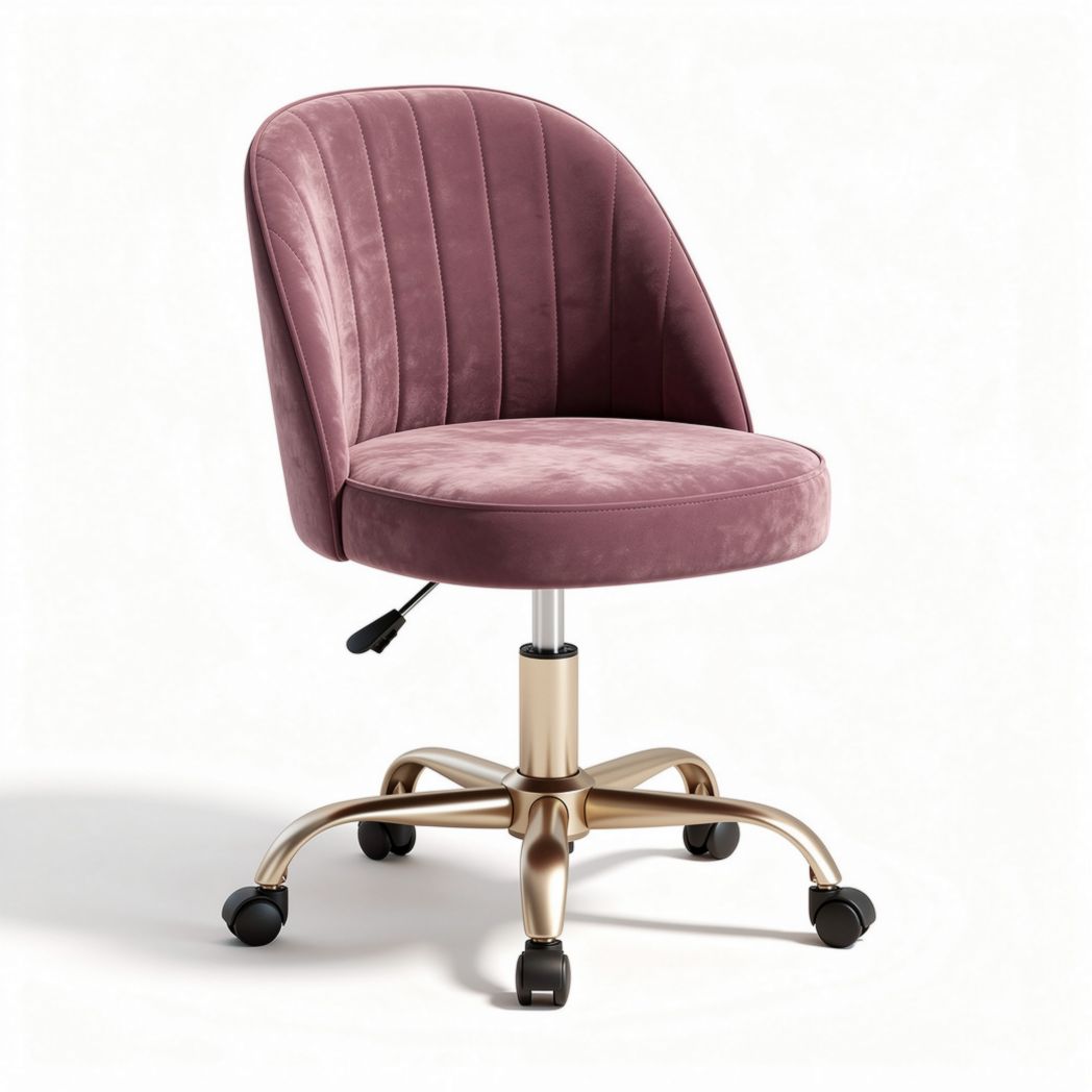 Hoogstaande bureaustoel met velvet bekleding en verstelbare hoogte 50 x 55 x 85cm