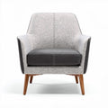 Stoel met grijs stoffen bekleding en houten poten 70 x 70 x 85cm
