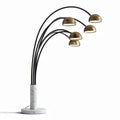 Vloerlamp met vier verstelbare lampenkappen van staal en marmer voet 60 x 30 x 180cm